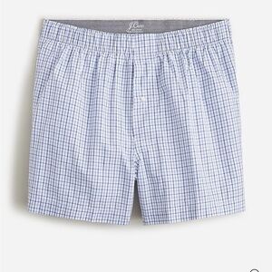 NWOT J.Crew Blue mini-tattersall Patterned Cotton Boxers NEW BT865 Size S